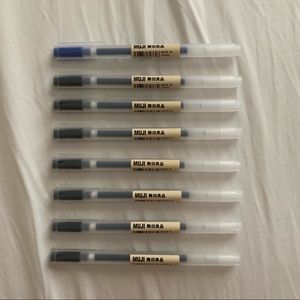 Black and Blue 0.38 Muji Pens